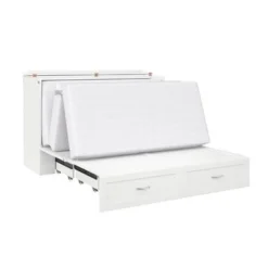 Hamilton Murphy Bed Chest With Storage Drawer And Built-In Charger - White - Twin XL -Bed Frame Shop e8dd552a 2701 4546 9157 79e758b1f8aa