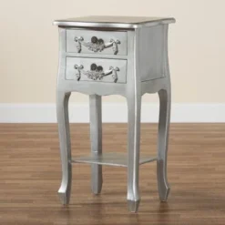 Baxton Studio Eliya Classic And Traditional Wood 2-Drawer End Table - White -Bed Frame Shop e9495040 5890 4270 b43c 2e9c8cbbd52f