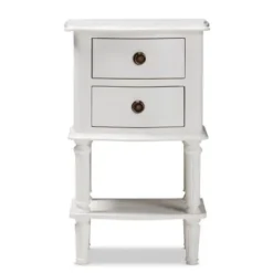 Farmhouse White Finished 2-Drawer Nightstand By Baxton Studio -Bed Frame Shop e94cf2c9 e428 47d7 aa6a 616fd1b3c710
