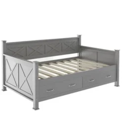 Nestfair Twin Size Daybed With 2 Large Drawers - White -Bed Frame Shop eaa92238 6c5e 42ce b846 a958618a2560