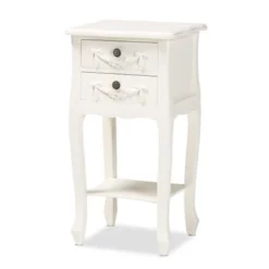 Baxton Studio Eliya Classic And Traditional Wood 2-Drawer End Table - White