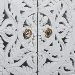 White Or Grey Wood Pine Boho Eclectic Traditional 2 Door Storage Cabinet - Grey -Bed Frame Shop eb81a397 622c 4198 b348 b96cd02e1274