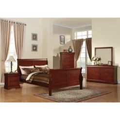 Acme Furniture Louis Philippe III Cherry Finish 4-piece Bedroom Set - Twin