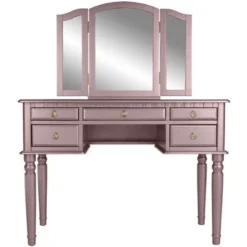 Vanity Set With Tri-Fold Mirror - Black -Bed Frame Shop ed651a33 9ee7 430c b8a7 35afdd2d6460