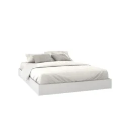 Nexera Paris Platform Bed With Headboard, White - Queen -Bed Frame Shop ef36caef 99ba 45d3 a1a0 877b229817c5