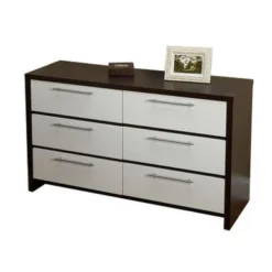 Simple Living Finley White/ Espresso 6-drawer Dresser - White/Espresso - 6-drawer -Bed Frame Shop ef3e8565 9cf5 4df6 84b6 a3b26ead39bf