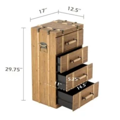 COZAYH Vintage Mid Century Nightstand, Distressed Solid Wood End Table For Living Room, Fully Assembled - 4-drawer -Bed Frame Shop efa08225 85f4 43d9 bd6a ed173176b53f