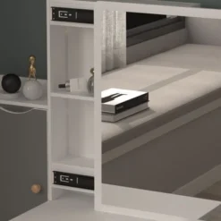 Makeup Vanity Set With Mirror And Stool - Black -Bed Frame Shop eff495d4 5890 4c09 8bff b924f8f040d3