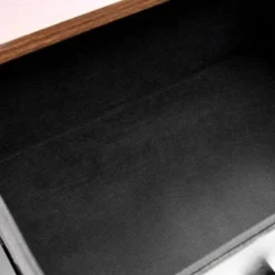 Black Manufactured Wood 4-Drawer Accent Chest With Brown Accents - 4-drawer -Bed Frame Shop f0024425 e825 4f0d 8072 b07f605aedfd