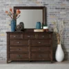 Copper Grove Saddlebrook Tobacco Dresser & Mirror - 9-drawer