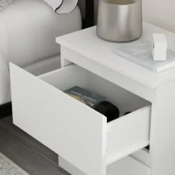 Modern 2-drawer Nightstand For Home Storage Chest - White -Bed Frame Shop f02d633e 6fcd 497e a942 6194eee4c52f