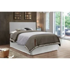 Faux Leather Adjustable Height Headboard - White - Full -Bed Frame Shop f0b48f40 bcfc 40f1 91bb 61c2fd497abe