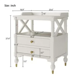 Modern Wooden Nightstand With Two Drawers - Cherry -Bed Frame Shop f1658c86 217e 424c b44c d020ad63ead2