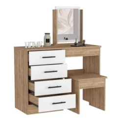 Boahaus Tyche Dressing Table (White-Brown) - White -Bed Frame Shop f1c4eff8 b094 4ef4 8171 75e54cd2ec8f