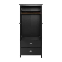 Prepac Yaletown 2-Door Armoire - Black -Bed Frame Shop f257d822 7a44 42aa bccd 14e0f0b3aae2