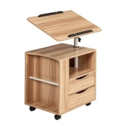 Nestfair 2-Drawer Nightstand With Swivel Top And Wheels - White -Bed Frame Shop f2706a9f 2497 4bcd a5b8 41d9037eae8c