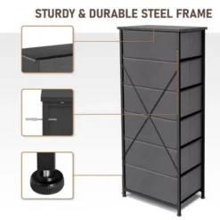 VredHom 6 Drawers Vertical Dresser Storage Tower - Light Grey - 6-drawer -Bed Frame Shop f30dcfcd 3213 4d20 99ea 0dc9bfff80ed