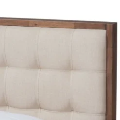 Mid-Century Beige Fabric Platform Bed By Baxton Studio - Full -Bed Frame Shop f32cff05 043a 4218 91dc 8725ea688f6e