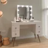 Boahaus Juno Dressing Table, Light Bulbs - White