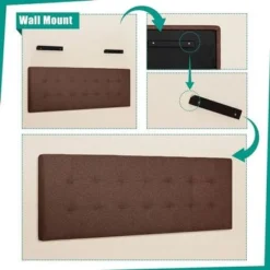 Jessenia Tufted Upholstered Headboard, Height Adjustable Queen Size Headboard, Bed Backboard Padded Premium Fabric Headboard - Queen,Espresso 36 Jessenia Tufted Upholstered Headboard, Height Adjustable Queen Size Headboard, Bed Backboard Padded Premium Fabric Headboard - Queen,Espresso -Bed Frame Shop f3dd064d c8f0 421c a0d0 a4baae1501b6