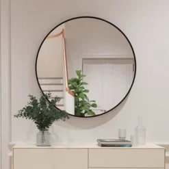 Round Mirror Circle Mirror 32 Inch Wall Mirror - 32*32*1.1 Inch - Silver -Bed Frame Shop f4c40edd f89c 4877 9b12 f951e9e92e1e