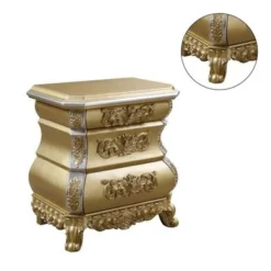 Royal-style 3-drawer Nightstand In Gold - Gold - 3-drawer -Bed Frame Shop f552798c 87b4 4b88 9d79 ebd35f0168d8