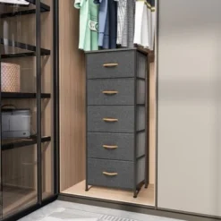 VredHom 5 Drawers Vertical Dresser Storage Tower - Black - 5-drawer -Bed Frame Shop f5e4dc8b 6c92 441f b759 4c3ae5eb1a08