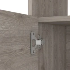 FM Furniture Bristol Nightstand With Cabinet And Open Shelf - Light Gray -Bed Frame Shop f6502b7c 1c96 4190 935d fc39d44b05b6