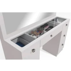 Boahaus Venus Modern Vanity, Glass Top, 07 Drawers - N/A - Black-Gold Knobs -Bed Frame Shop f69c45e4 6d55 44c2 ad40 37beab25ac0f