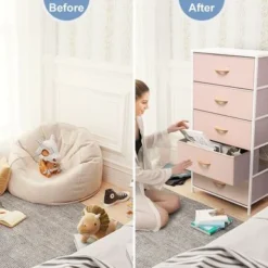 5 Drawers Vertical Dresser Storage Tower Organizer Unit For Bedroom - Pink - 5-drawer -Bed Frame Shop f6b5f530 a9d8 42c8 82a0 5a53c90d7d81