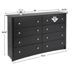 Prepac Sonoma 8 Drawer Double Dresser For Bedroom, Wide Chest Of Drawers, Traditional Bedroom Furniture - Drifted Gray -Bed Frame Shop f718fd68 b6c8 440b 8fc8 9aa6788812c4