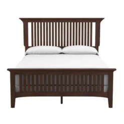 INSPIRED By Bassett Modern Mission Vintage Oak Finish Bed Set - Queen -Bed Frame Shop f86e41ab 8e8a 4d6c 83d4 5e7669b32222