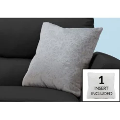 Pillows/ 18 X 18 Square/ Insert Included/ Decorative Throw/ Accent/ Sofa/ Couch/ Bedroom/ Polyester/ Hypoallergenic/ Grey/ Modern