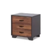 Urban Designs Dore Collection 3-Drawer Nightstand - Walnut & Espresso - Walnut Finish