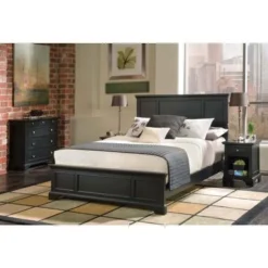 Copper Grove Oastler 3-piece Queen Bed, Nightstand, And Chest Set - Black - Queen - 3 Piece