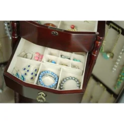 Hives & Honey Robyn Cherry Locking Jewelry Armoire - Cherry -Bed Frame Shop fa37e669 c8af 4209 be67 c54352b0906b