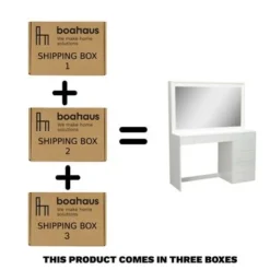 Boahaus Selene Dressing Table With LED Lights - Black - Golden Knobs -Bed Frame Shop fa6a99d3 72d4 4a13 9dde 77178196b5f7