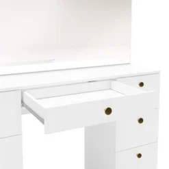 Boahaus Artemisia Modern Vanity, 7 Drawers, Large Mirror - White-Crystal Knobs -Bed Frame Shop fc2114e1 980b 4010 abda 4f0caaa654be