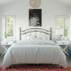 Avenue Greene Irma Metal Full/ Queen Size Headboard - Black -Bed Frame Shop fc55ff3a 8f66 445d b9bc 4a5393102a48