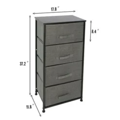 Four-Layer Dresser Storage Tower Stand - Black -Bed Frame Shop fc7b8c67 4128 48d6 b3db bd6e9b767fb1