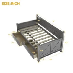 Nestfair Twin Size Daybed With 2 Large Drawers - White -Bed Frame Shop fcabc236 3287 4369 9d93 6f98ffc74b08