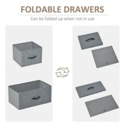 HOMCOM 5-Drawer Dresser Tower 4-Tier Storage Organizer With Steel Frame Wooden Top For Bedroom Hallway Closets - Grey -Bed Frame Shop fcc515a3 ec59 4847 a819 e3c301bd759d