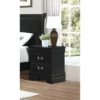 Traditional Style Wooden Night Stand With 2 Drawers Black - 2-drawer