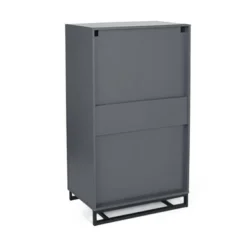 Beeson 2 Piece 5 Drawer Dresser And Nightstand Bedroom Set By Christopher Knight Home - Charcoal Gray/Black -Bed Frame Shop fcf908ab ff09 4e43 91c1 2b8894aecf62