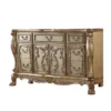 ACME Dresden Dresser/Server, Gold Patina & Bone - 7-drawer
