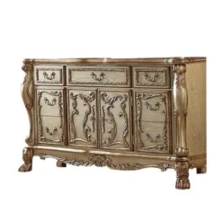 ACME Dresden Dresser/Server, Gold Patina & Bone - 7-drawer