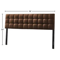 Bella Varya Tufted Faux Leather Upholstered Panel Headboard (Brown/ Black) - Brown - King -Bed Frame Shop fd82f13a 8e5d 4232 9d9b a92b70dafbcf