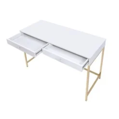 2 Drawers Vanity Desk In White High Gloss And Gold - White High Gloss And Gold -Bed Frame Shop fd87e34a 6cdb 45d7 96ed f3fa574c4381
