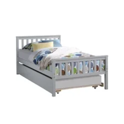 Moda Twin Bed With Trundle Grey - Grey -Bed Frame Shop fd88fac5 53b5 4289 a3eb 4b3aff4ec11d