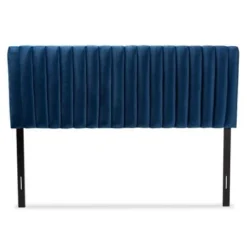 Baxton Studio Emile Modern &Contemporary Velvet Upholstered Wood Headboard-Navy Blue - Full -Bed Frame Shop fde71fa6 19b0 4e5e 94c7 d4ca73188ec7